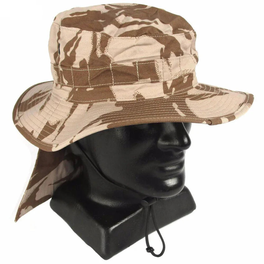 Original British Arm Military Jungle Hat Neck Guard DPM Desert Camo New