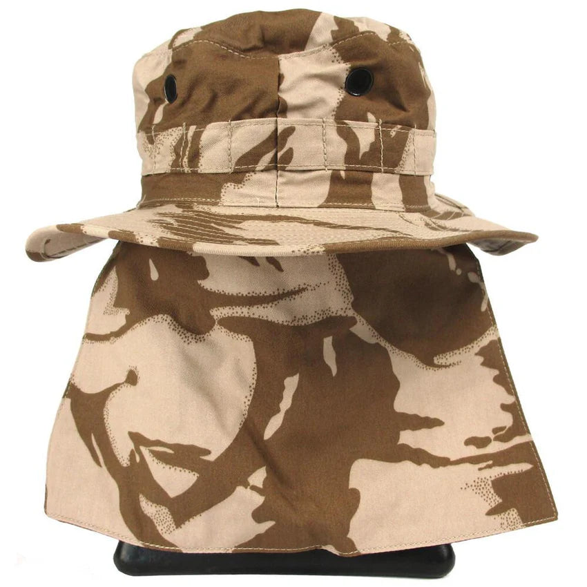 Original British Arm Military Jungle Hat Neck Guard DPM Desert Camo New