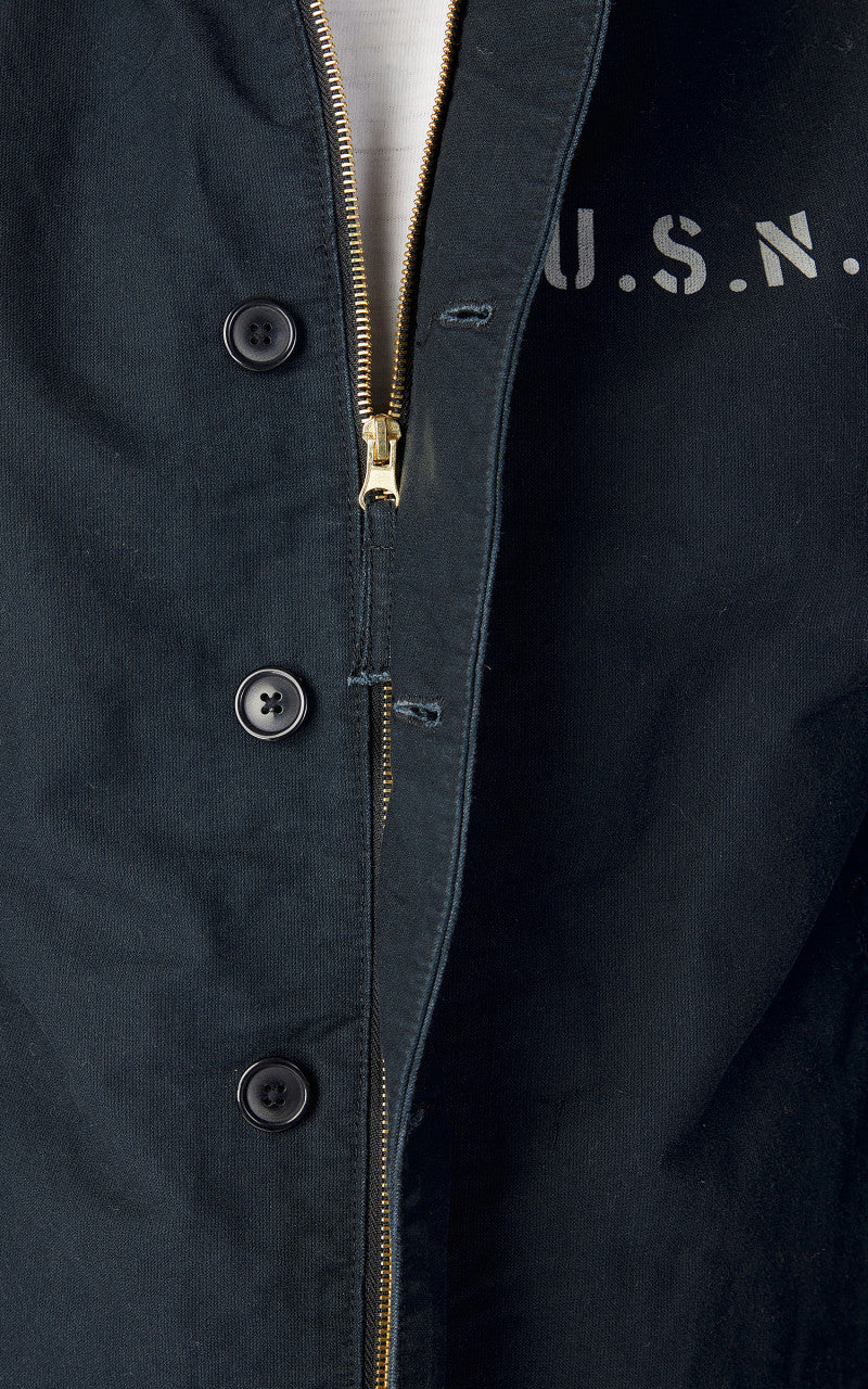 US Army Navy N-1 Men's Deck Jacket Winter Warm Heavyweight Cotton Coat Dark Blue