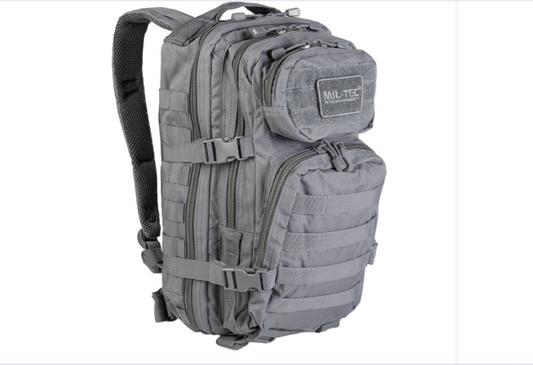 Urban Grey Tactical Assault Backpack 20L – Compact MOLLE Military Rucksack