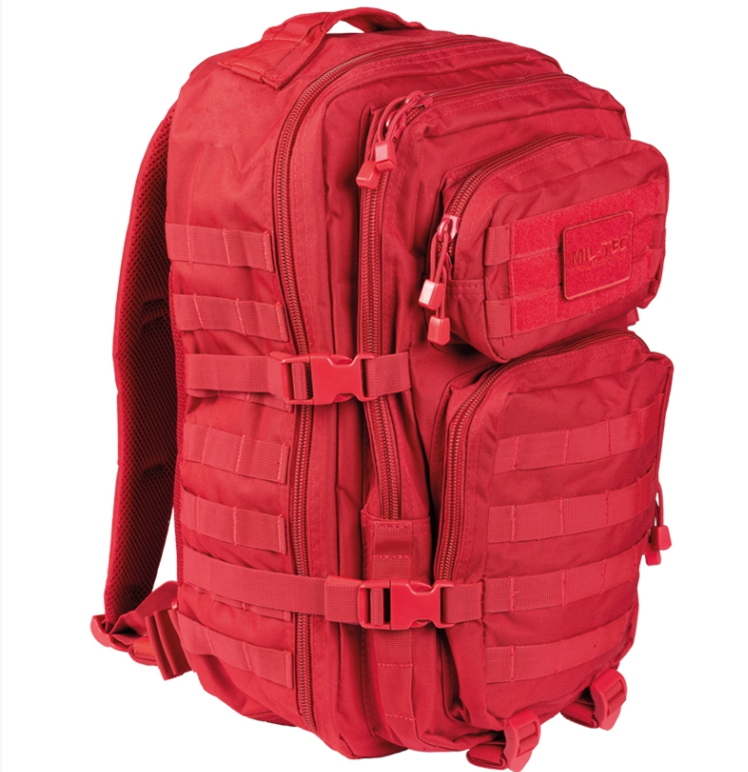 Signal Red Tactical Assault Backpack 36L – Large MOLLE Military Style Rucksack