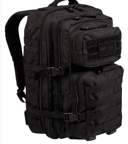 Black Tactical Assault Backpack 36L – Large MOLLE Military Style Rucksack
