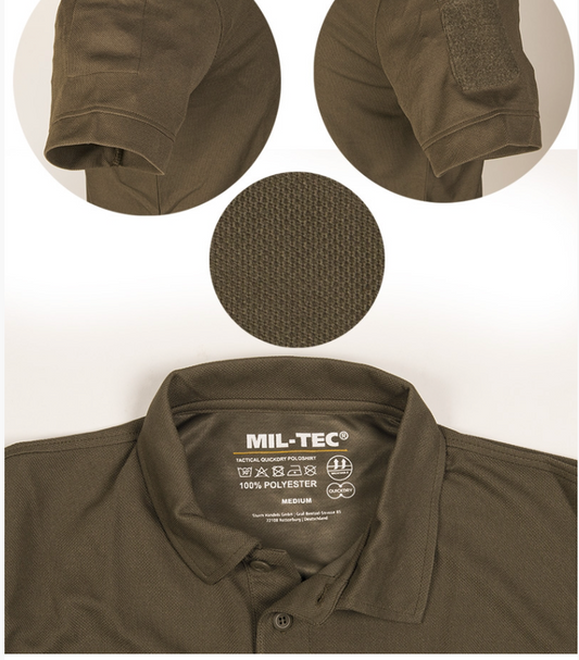 Tactical Polo Shirt – Quickdry Short Sleeve, Breathable Military Style Coyote