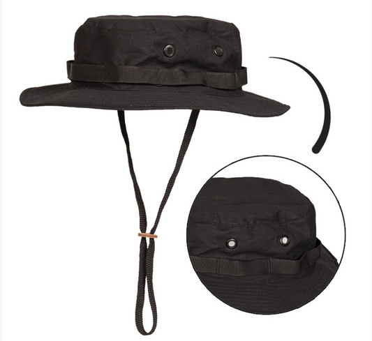 US Army Style Hat Weatherproof Breathable Trilaminat Boonie Cap Black