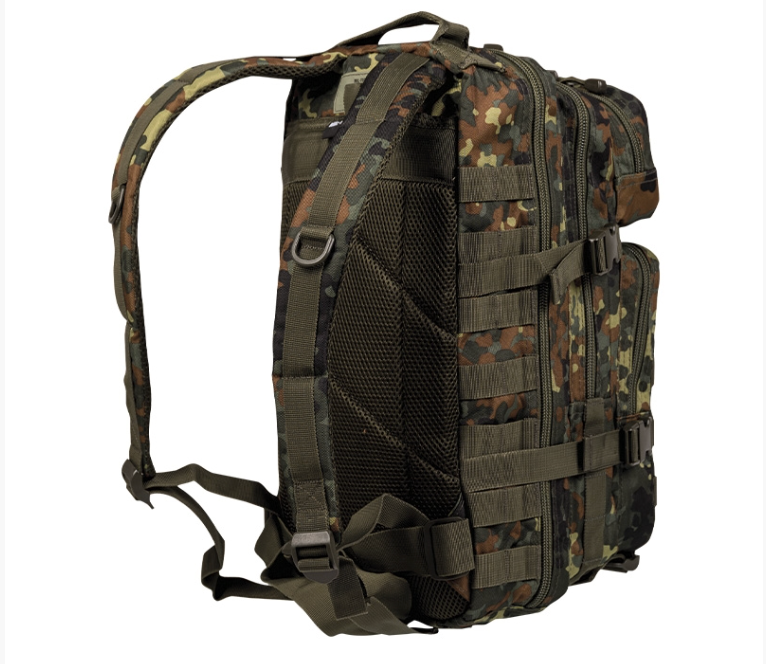 US Assault Pack Small 20L Tactical Backpack – Flecktarn Camo with MOLLE
