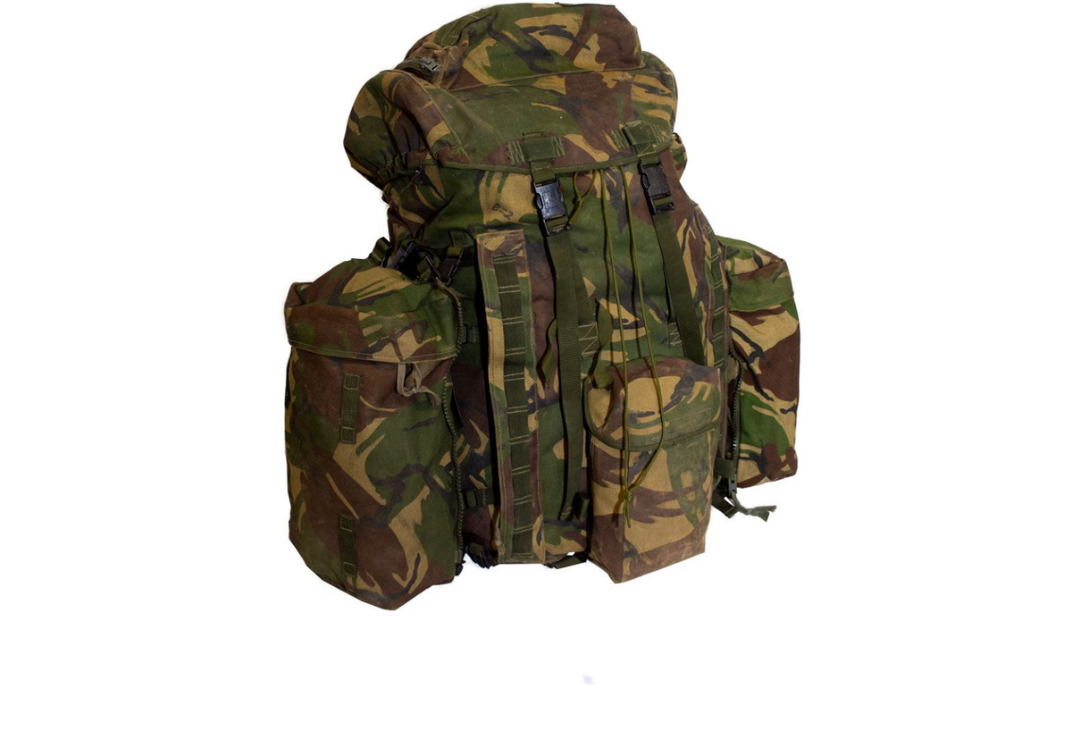 Original British Army Brit.camo Plce Rucks.with Bags On Side 80 – Used