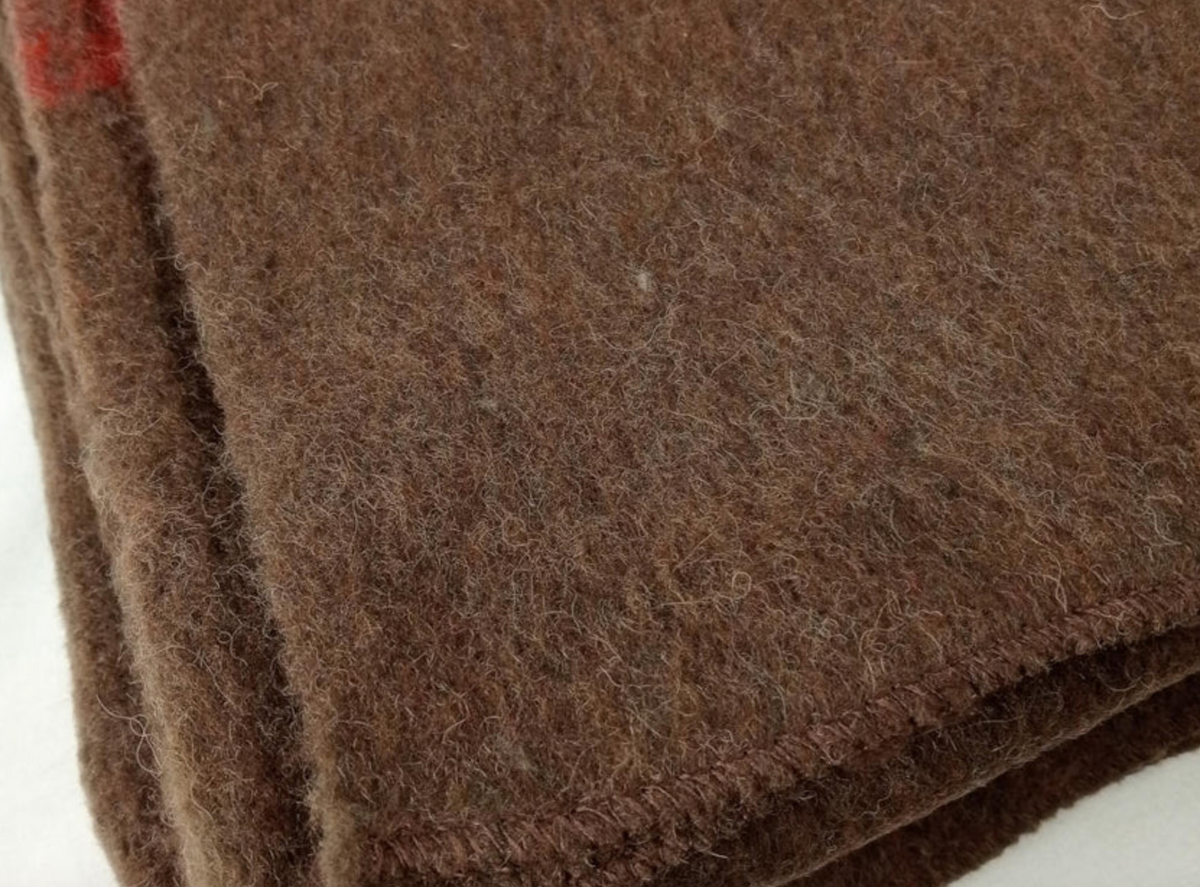 Original Swiss Army Wool Blanket 200x140 Cm Brown – Like New