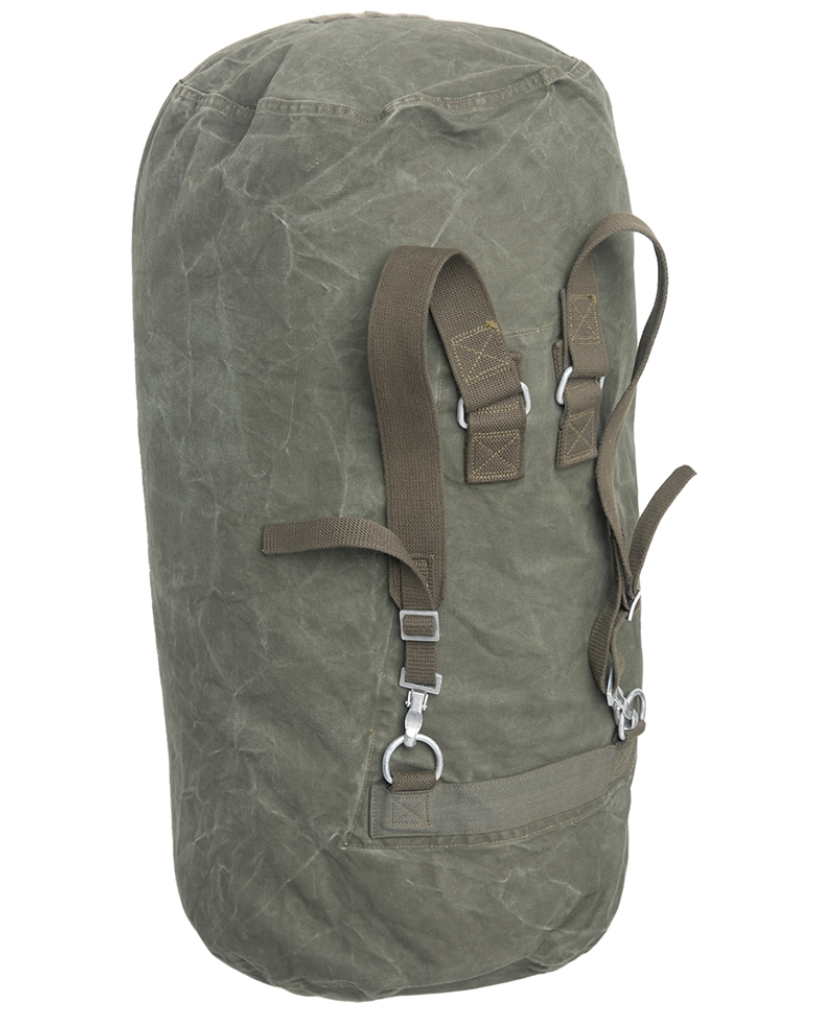 German Army Large Duffle Bag with Double Strap and Lock Vintage Military Surplus