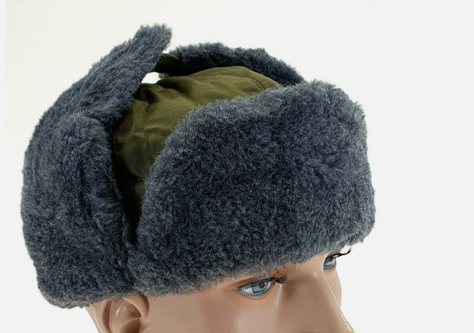 NEW Original Czech Army Winter Cap Size 57 OD Green Military Vintage Warm