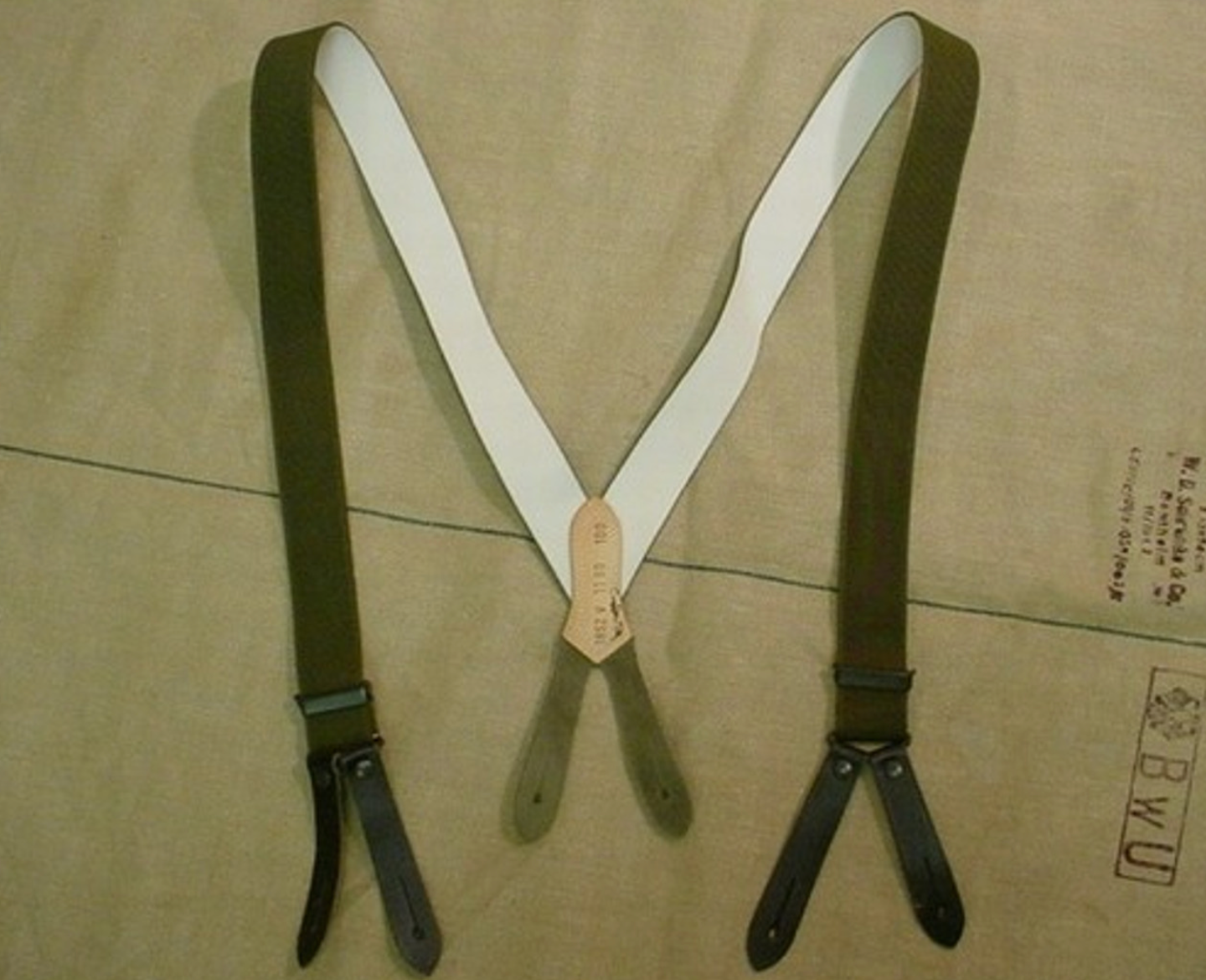 Original German Army BW Bundeswehr Suspenders OD Green Military Surplus Used