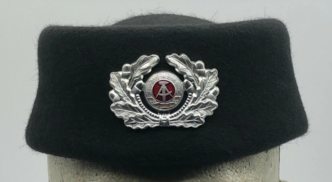 East German Felt Hat with Original Insignia Vintage Military Surplus Collectible
