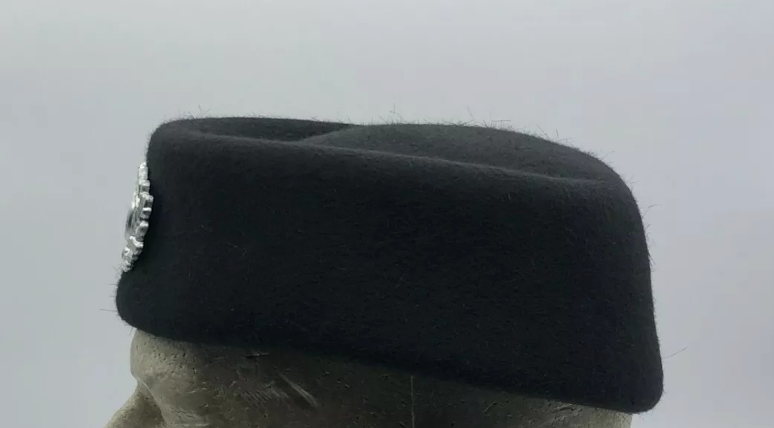 East German Felt Hat with Original Insignia Vintage Military Surplus Collectible