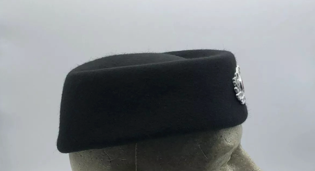 East German Felt Hat with Original Insignia Vintage Military Surplus Collectible