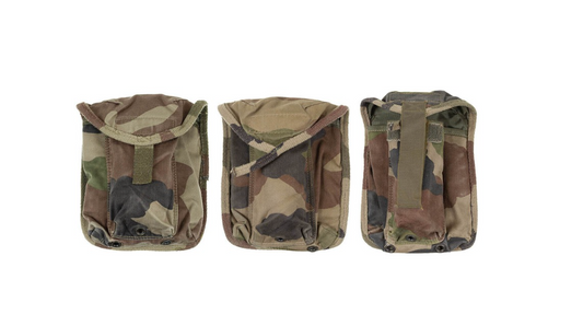 French Original Military Army Ammo Pouch Bag Triple CCE Camo Used