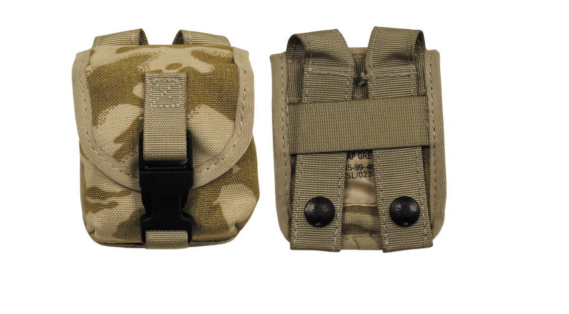 British Original Military Army Pouch AP Grenade MOLLE DPM Desert New