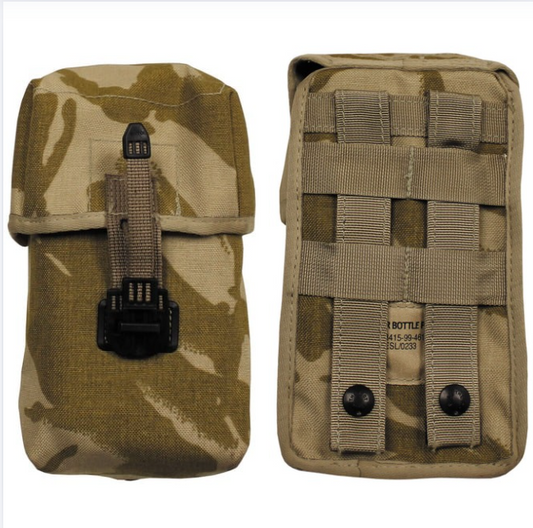 Original British Army Military GB Pouch Water Bottle MOLLE DPM Desert Used