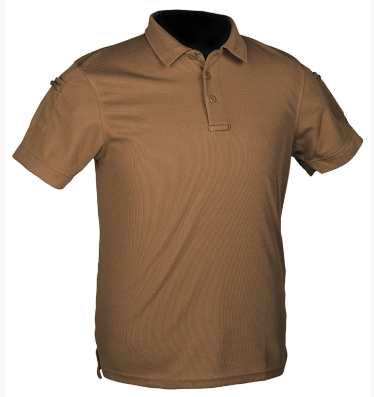Tactical Polo Shirt – Quickdry Short Sleeve, Breathable Military Style Coyote