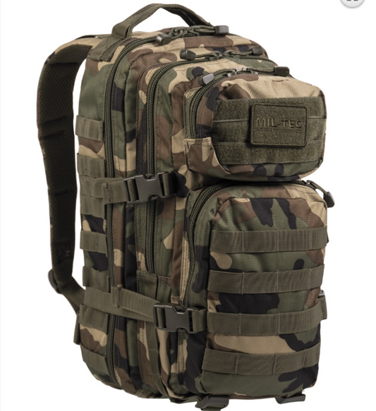 Woodland Tactical Assault Backpack 20L – Compact MOLLE Military Rucksack
