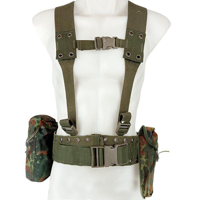 German Camo 5-Piece Harness Set Vintage Military Surplus Tactical Used