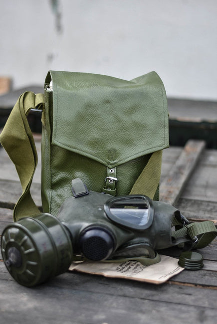 Romanian Gas Mask M74 Dark Green Rubber with Bag and Filter New