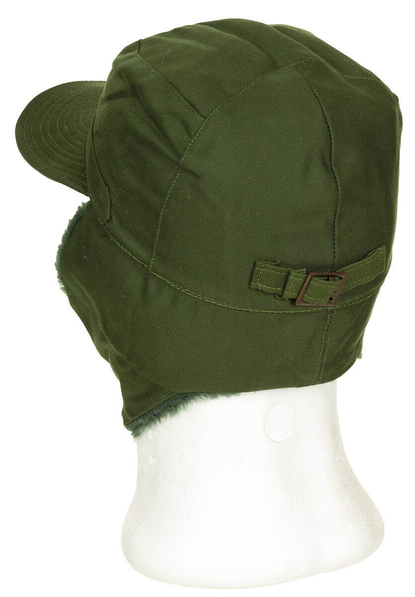 Swedish Army Winter Cap M59 – Original Military OD Green Cold Weather Hat