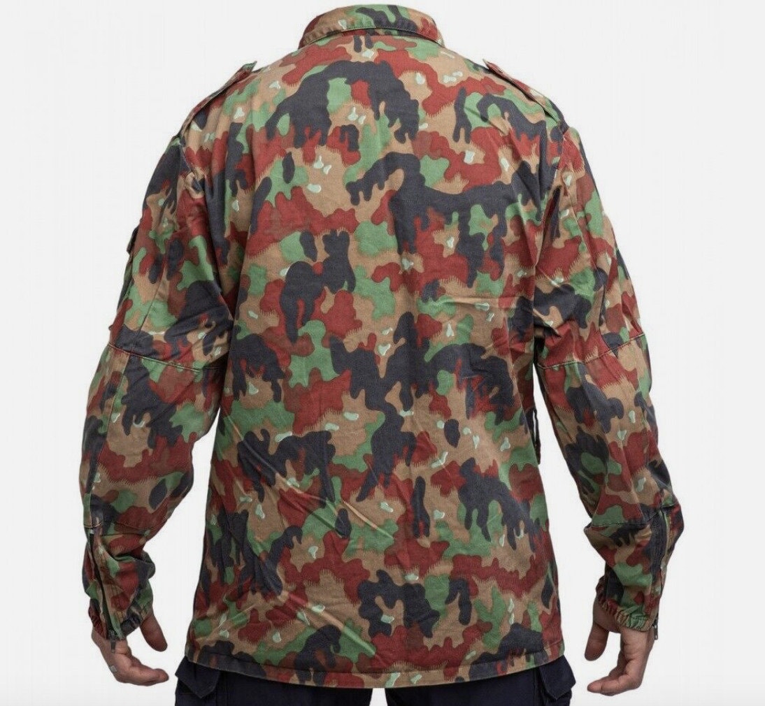 Original Swiss Army Jacket M83 Combat Genuine Alpenflage Camo Military Jacket