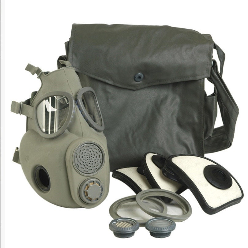 M10 Protection Mask with Original Filter Bag Vintage Military Surplus Decorative