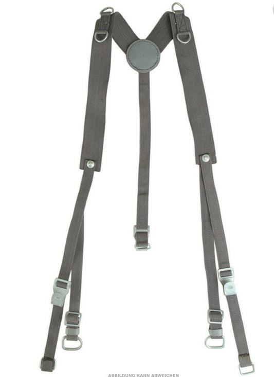 Vintage Military Surplus East German Grey Field Suspenders Used, Durable