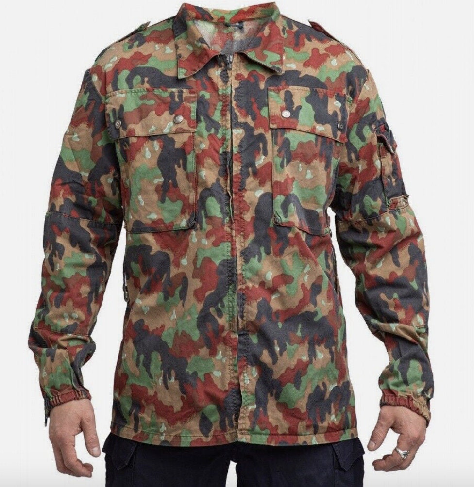 Original Swiss Army Jacket M83 Combat Genuine Alpenflage Camo Military Jacket