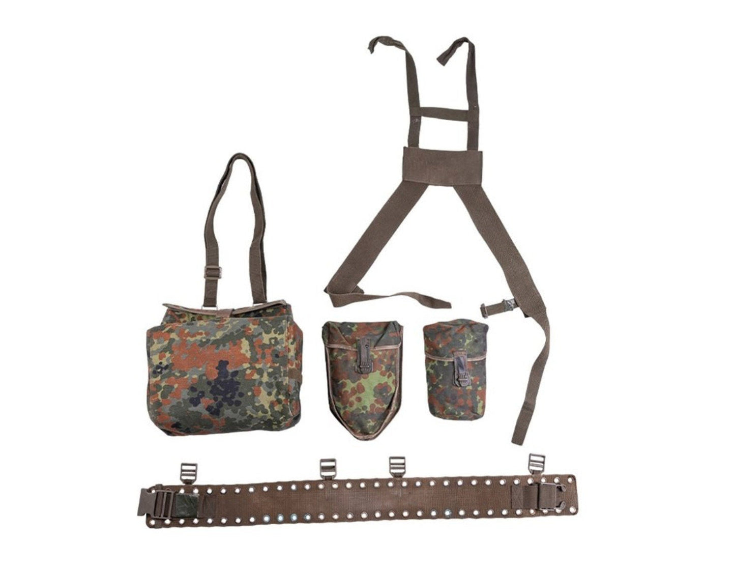 German Camo 5-Piece Harness Set Vintage Military Surplus Tactical Used