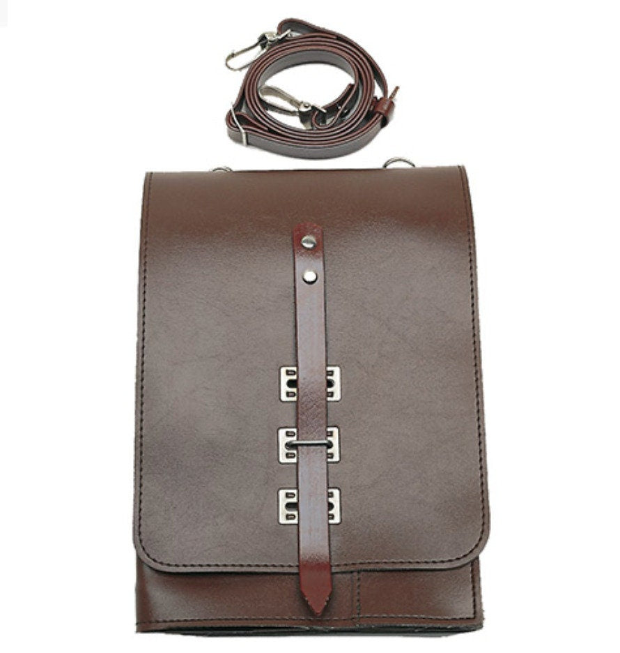 East German Brown Vinyl Map Case Military Surplus Document Holder Vintage