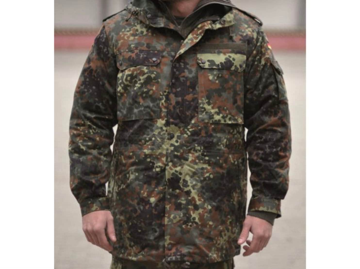Original German Army Flecktarn Camo Field Parka with Liner – Military Surplus NEW