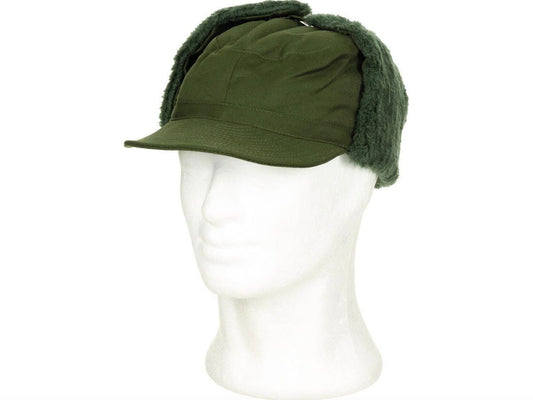 Swedish Army Winter Cap M59 – Original Military OD Green Cold Weather Hat
