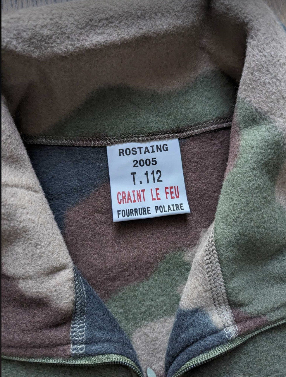 Original French Army Camo Fleece Shirt with Zipper CCE – Like New