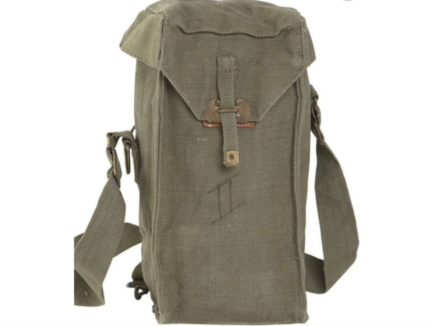 Belgian OD Olive Drab Shoulder Bag Vintage Military Surplus Canvas Durable Used