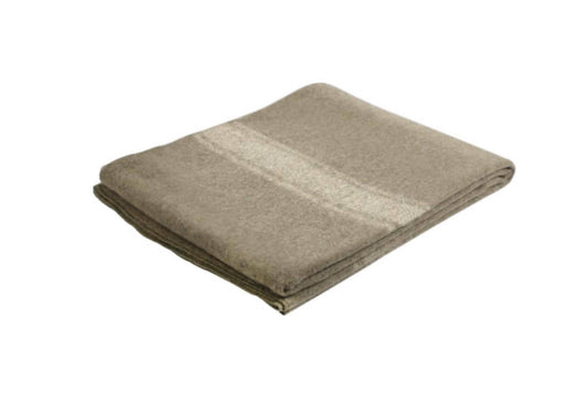Italian Army Brown Wool Blanket 200x155 cm - Vintage Military Surplus Used