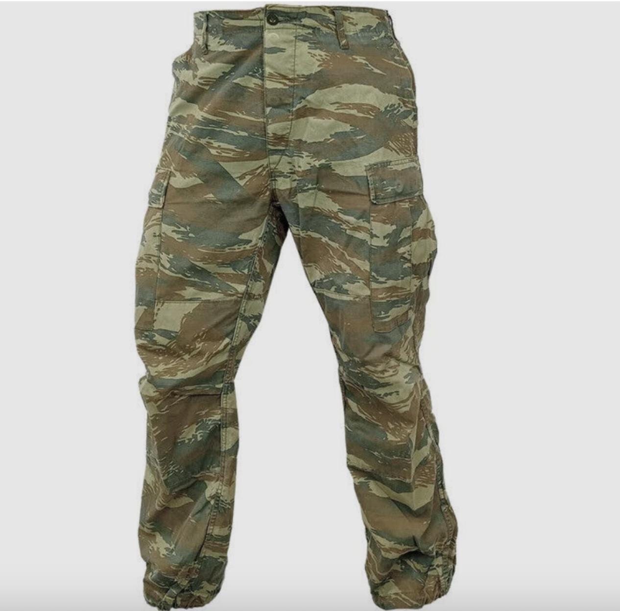 Original Greek Army BDU Pants Lizard Camo Ripstop Genuine Military Trousers