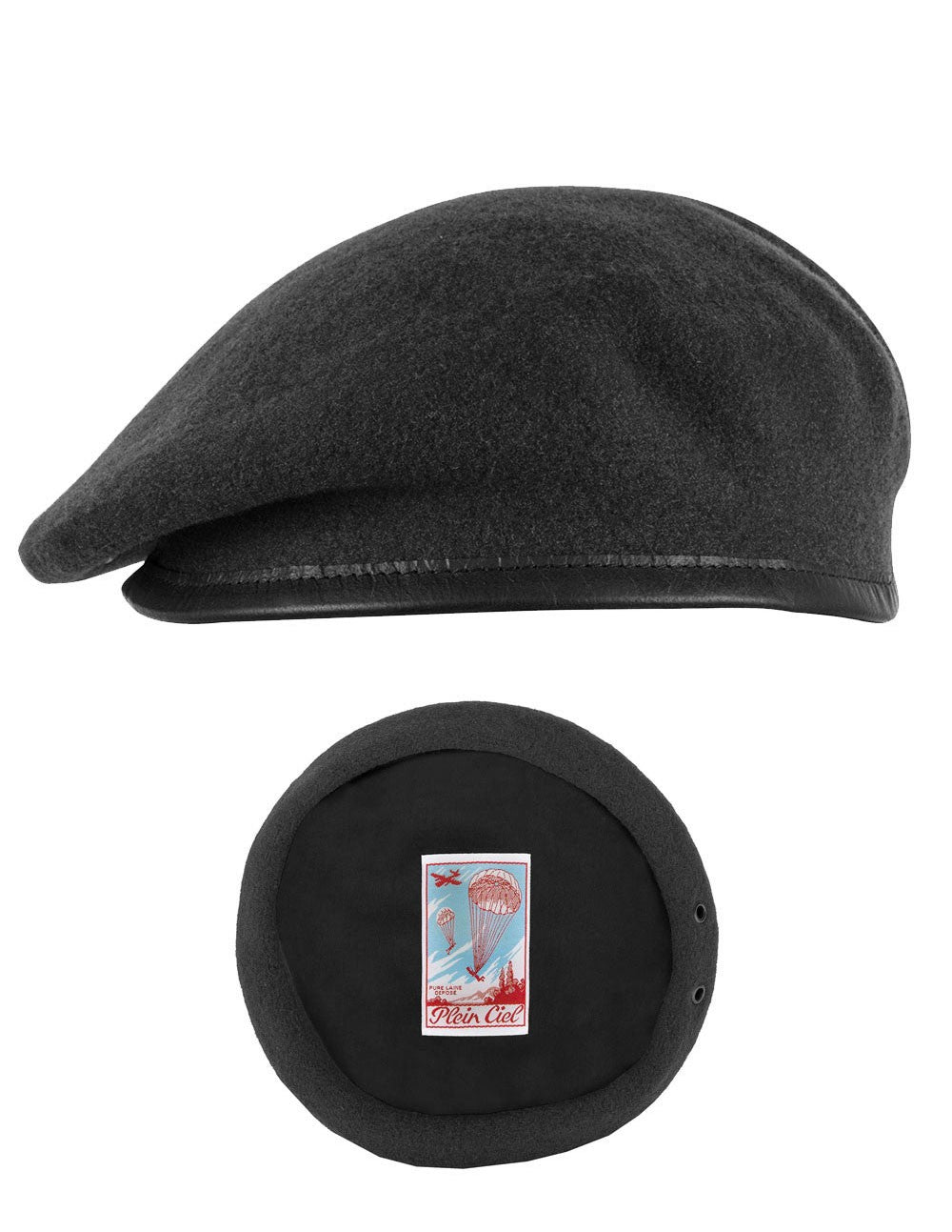 German Army Bundeswehr Military  Plein Ciel Commando Beret 100% Wool Black