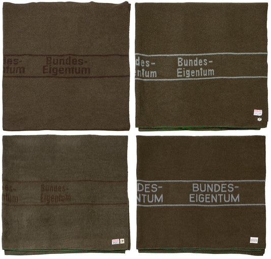 Original German Bundeswehr Military Blanket Wool Blend Brown 210x200 cm