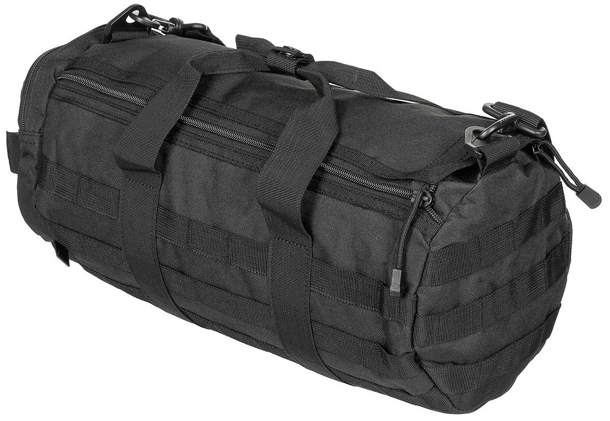 Round MOLLE Operation Bag Black Detachable Adjustable Strap Multiple Carry