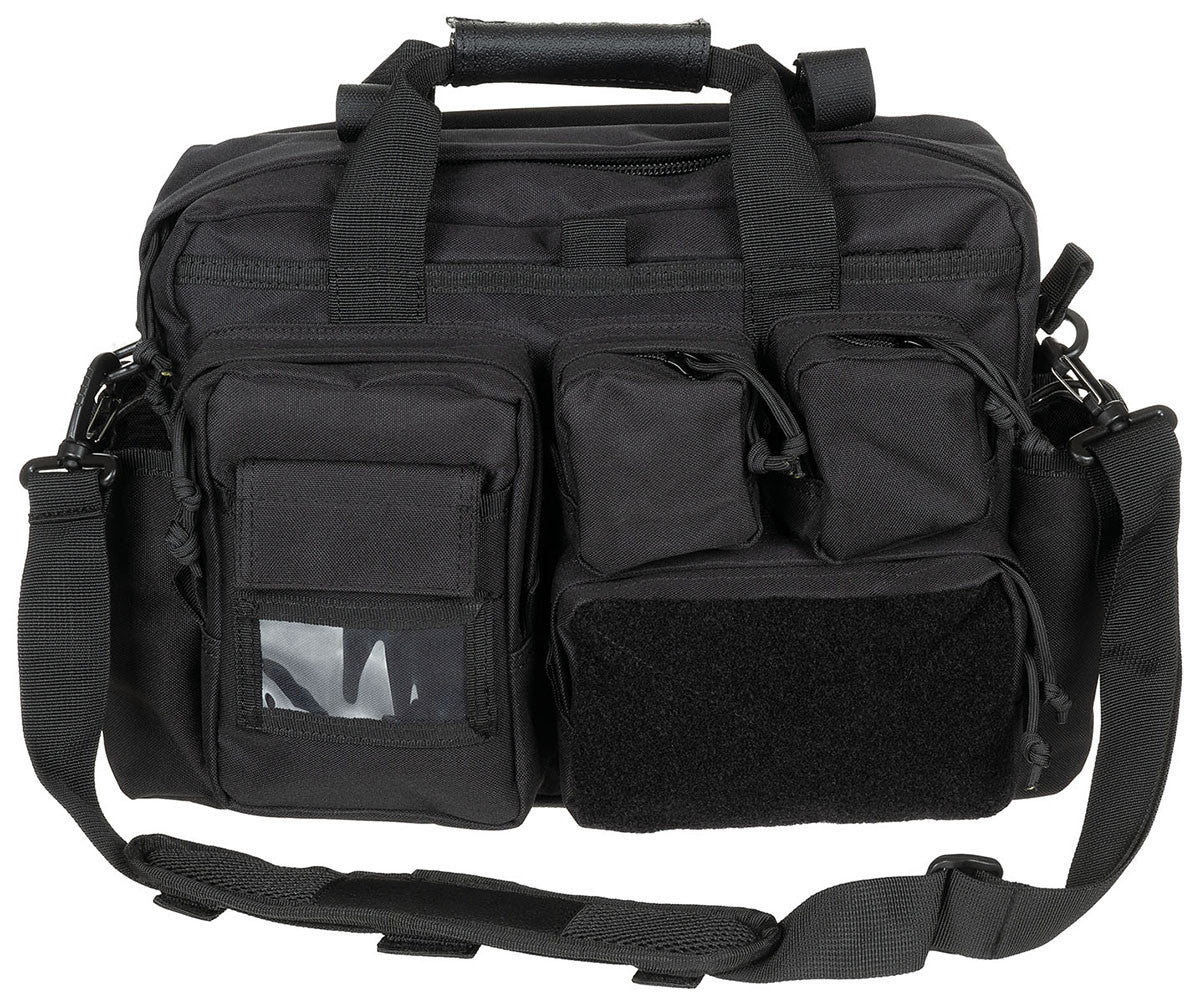 Black Military Operations Bag Multi-Pocket Shoulder Strap Included