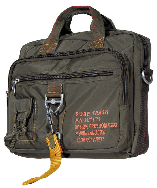 Large PT Handbag OD Green Detachable Adjustable Strap Carabiner Closure