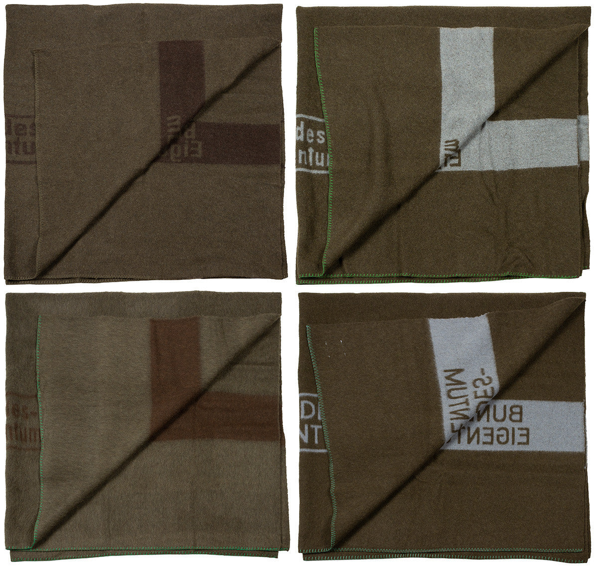 Original German Bundeswehr Military Blanket Wool Blend Brown 210x200 cm
