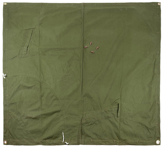 Original Romanian Army Military Tent Tarpaulin OD Green 180x180cm Used