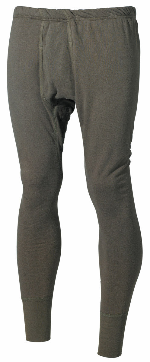 Bundeswehr Army Plush Underpants Long OD Green Elastic Waistband