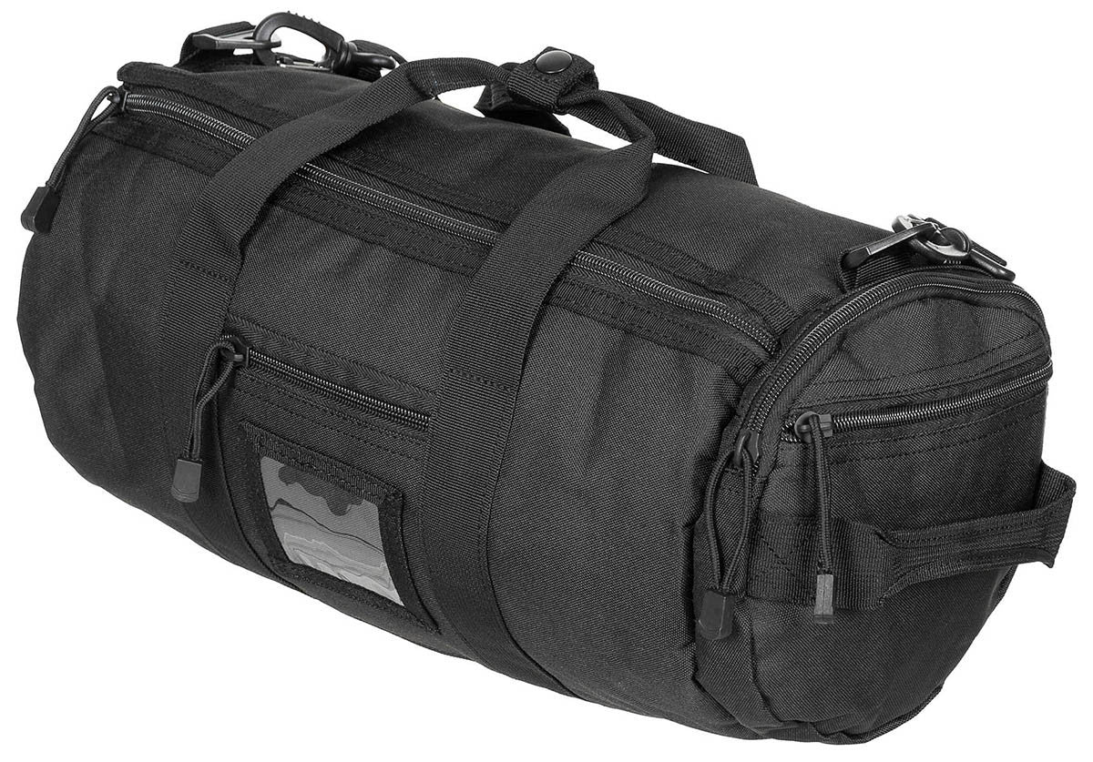Round MOLLE Operation Bag Black Detachable Adjustable Strap Multiple Carry