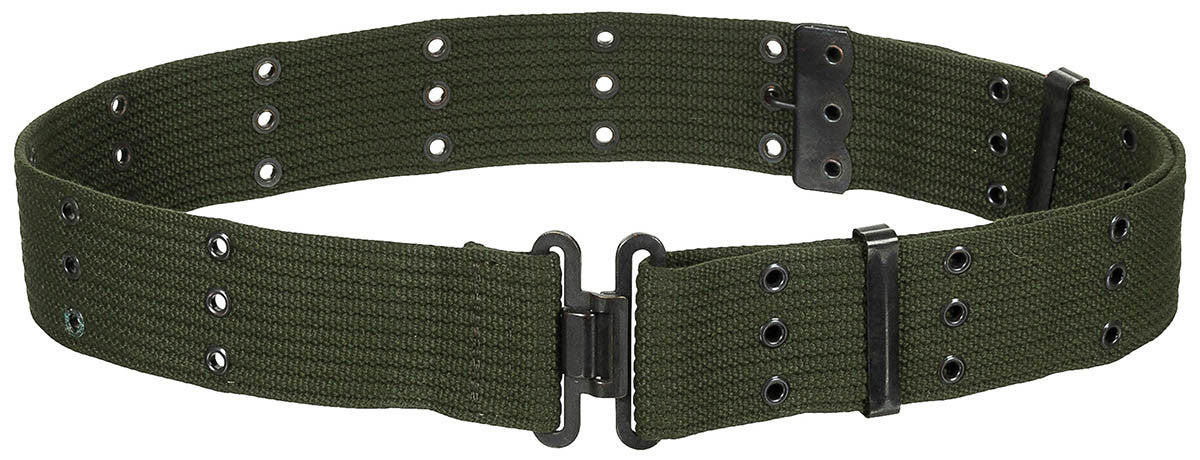Original Belgian Army Military Combat Pistol Belt US-Style OD Green