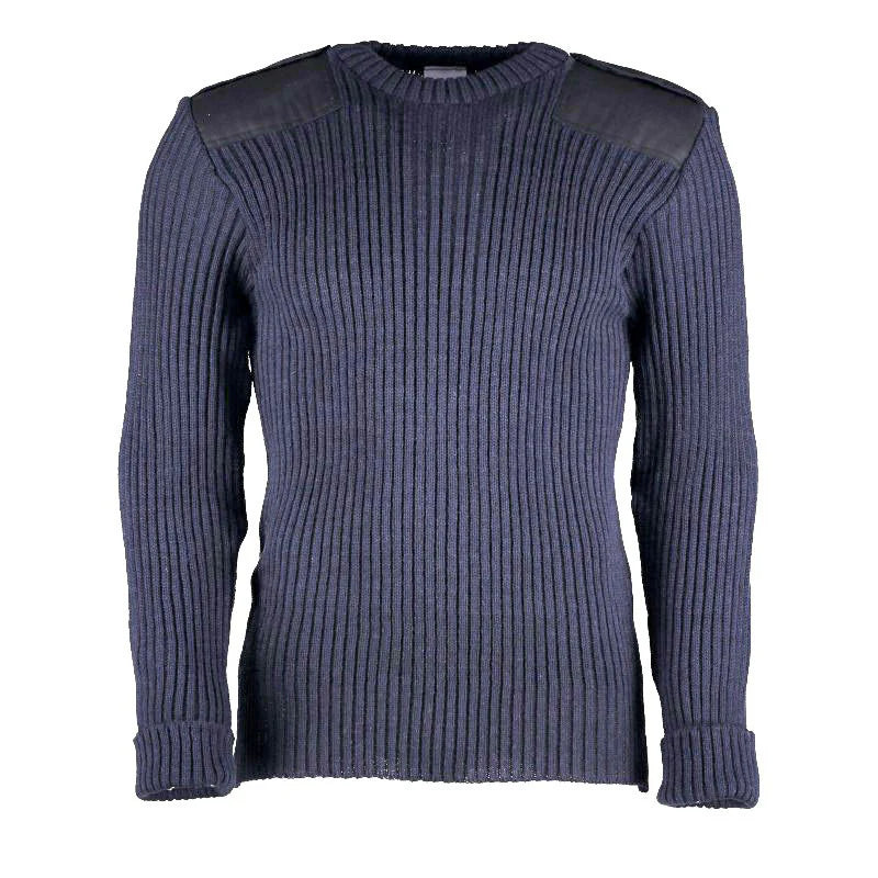 Original British Army Pullover Commando Jumper Blue Sweater Wool Used